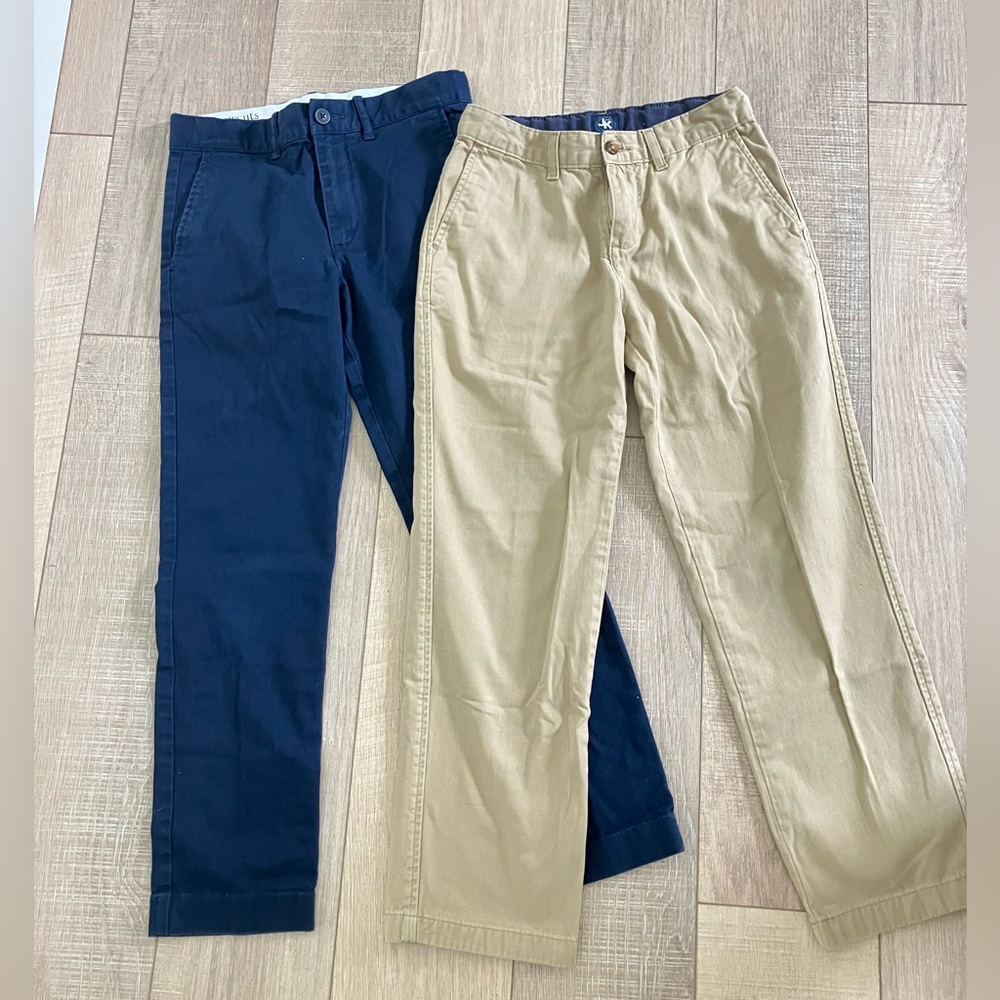 Boys Pants for School Work Casual Khaki and Navy Bundle